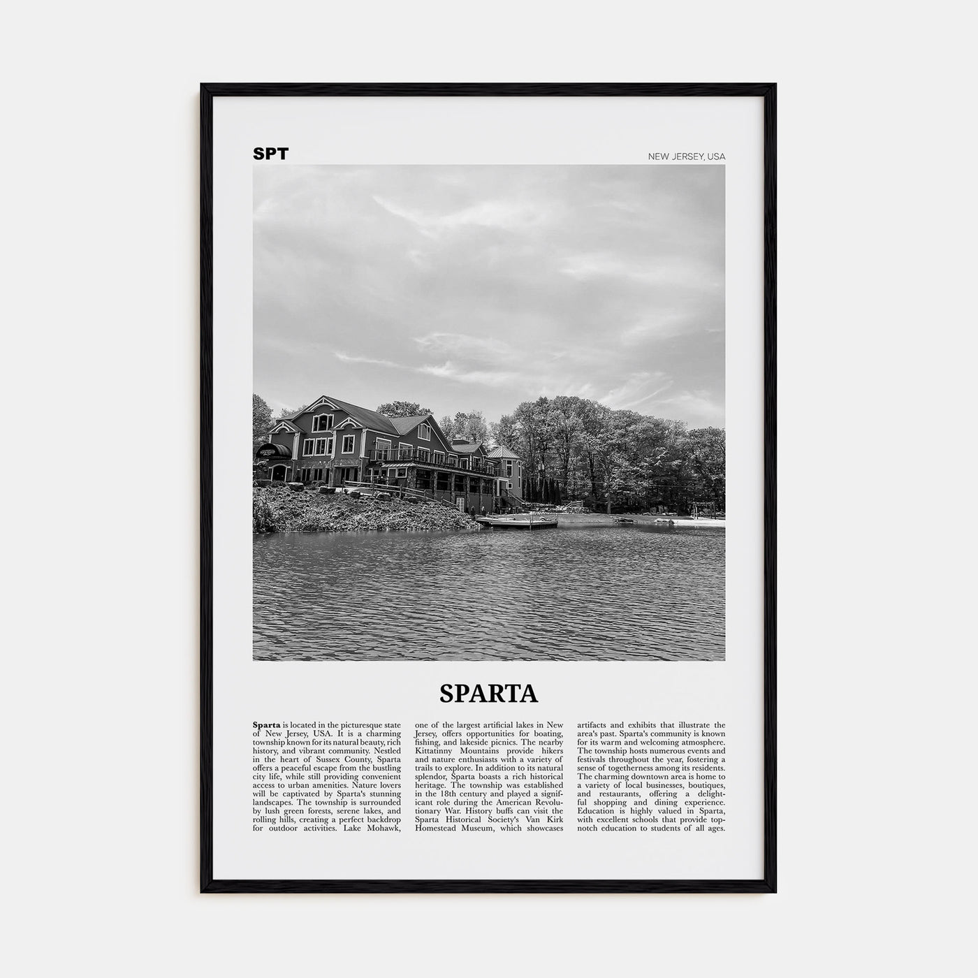 Sparta Travel B&W Poster