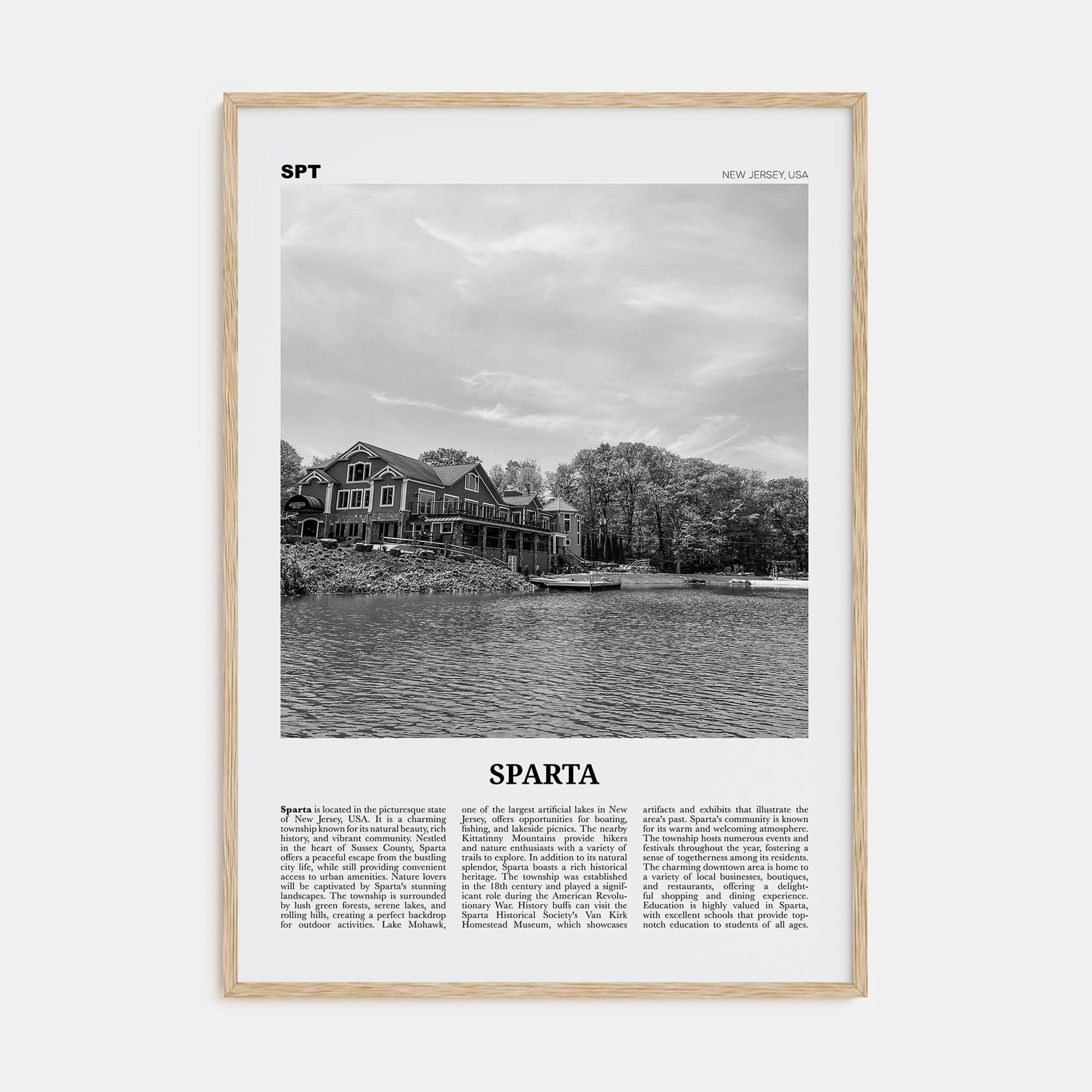 Sparta Travel B&W Poster