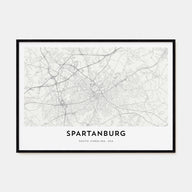 Spartanburg Map Landscape Poster