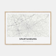 Spartanburg Map Landscape Poster