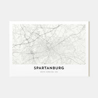 Spartanburg Map Landscape Poster