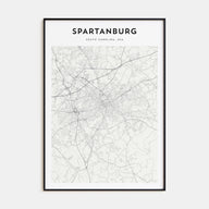 Spartanburg Map Portrait Poster