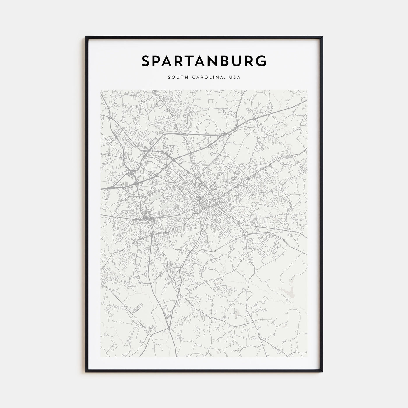 Spartanburg Map Portrait Poster