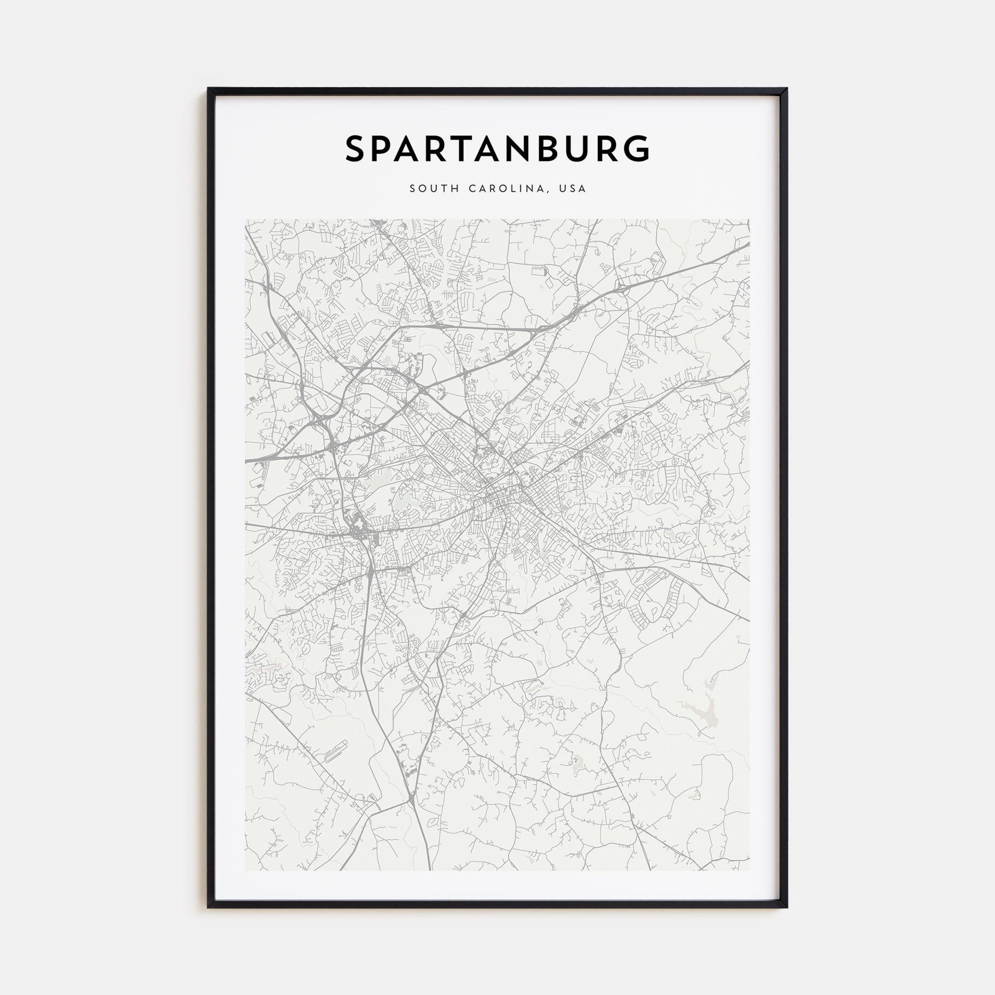Spartanburg Map Portrait Poster