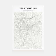 Spartanburg Map Portrait Poster
