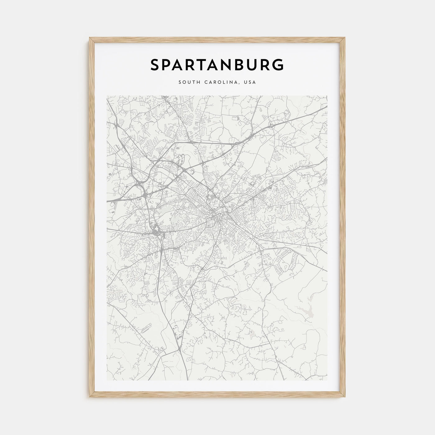 Spartanburg Map Portrait Poster