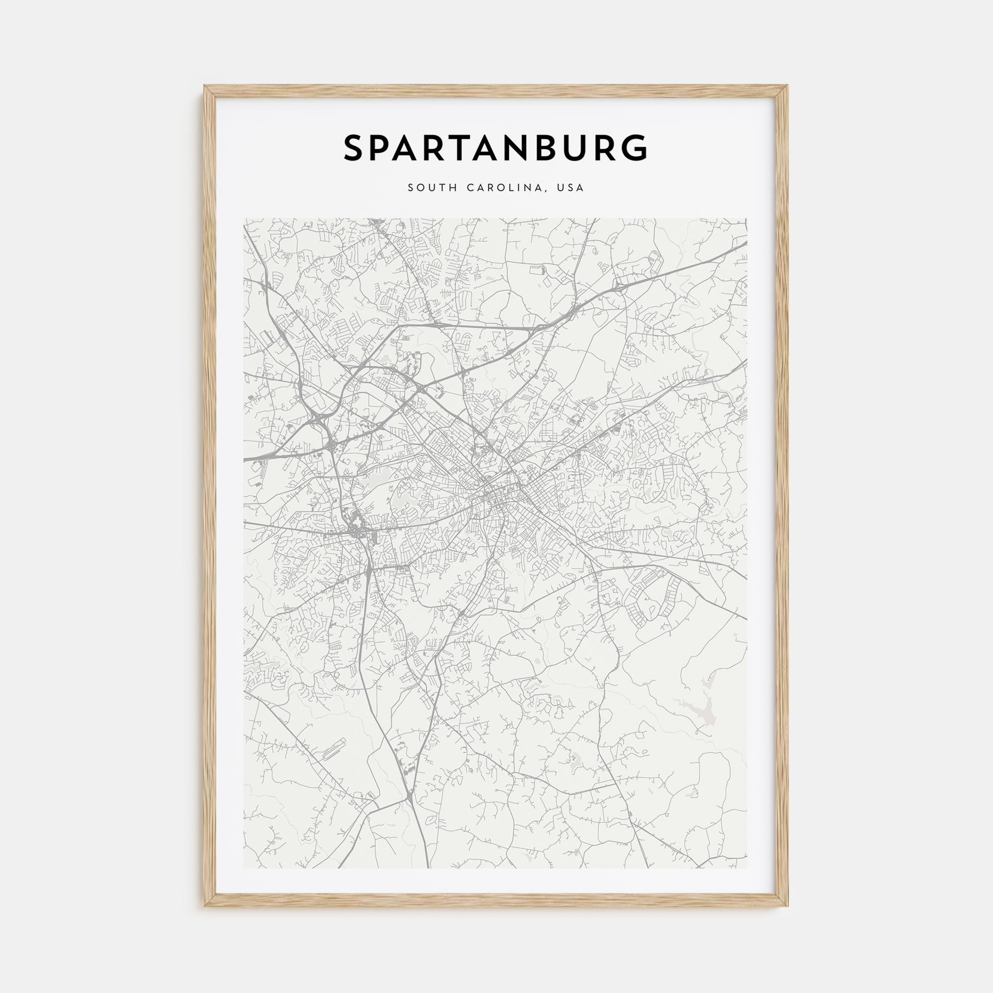 Spartanburg Map Portrait Poster