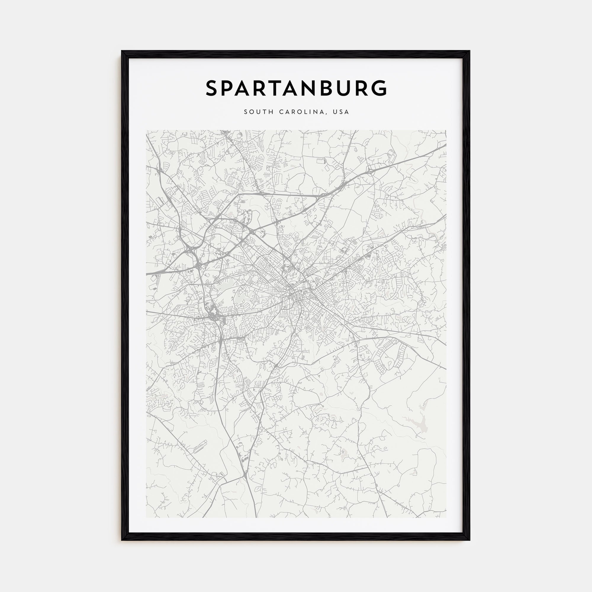 Spartanburg Map Portrait Poster