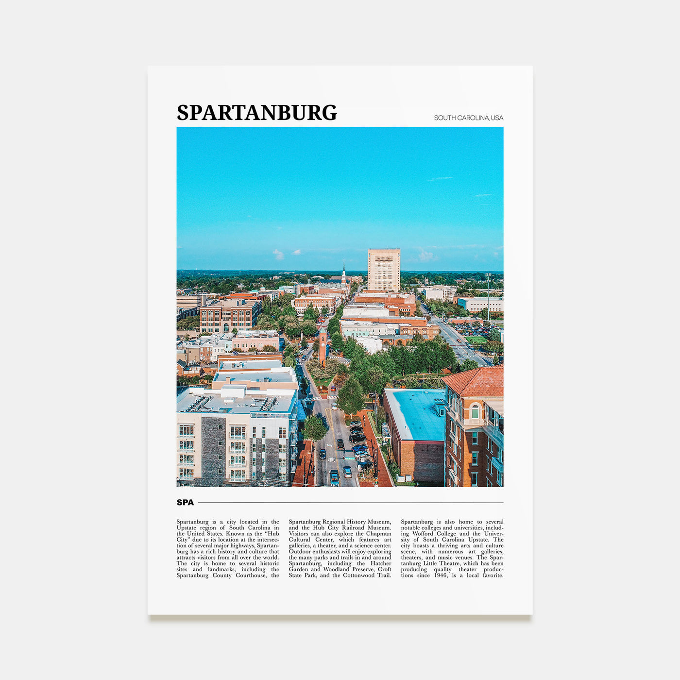 Spartanburg Travel Color Poster
