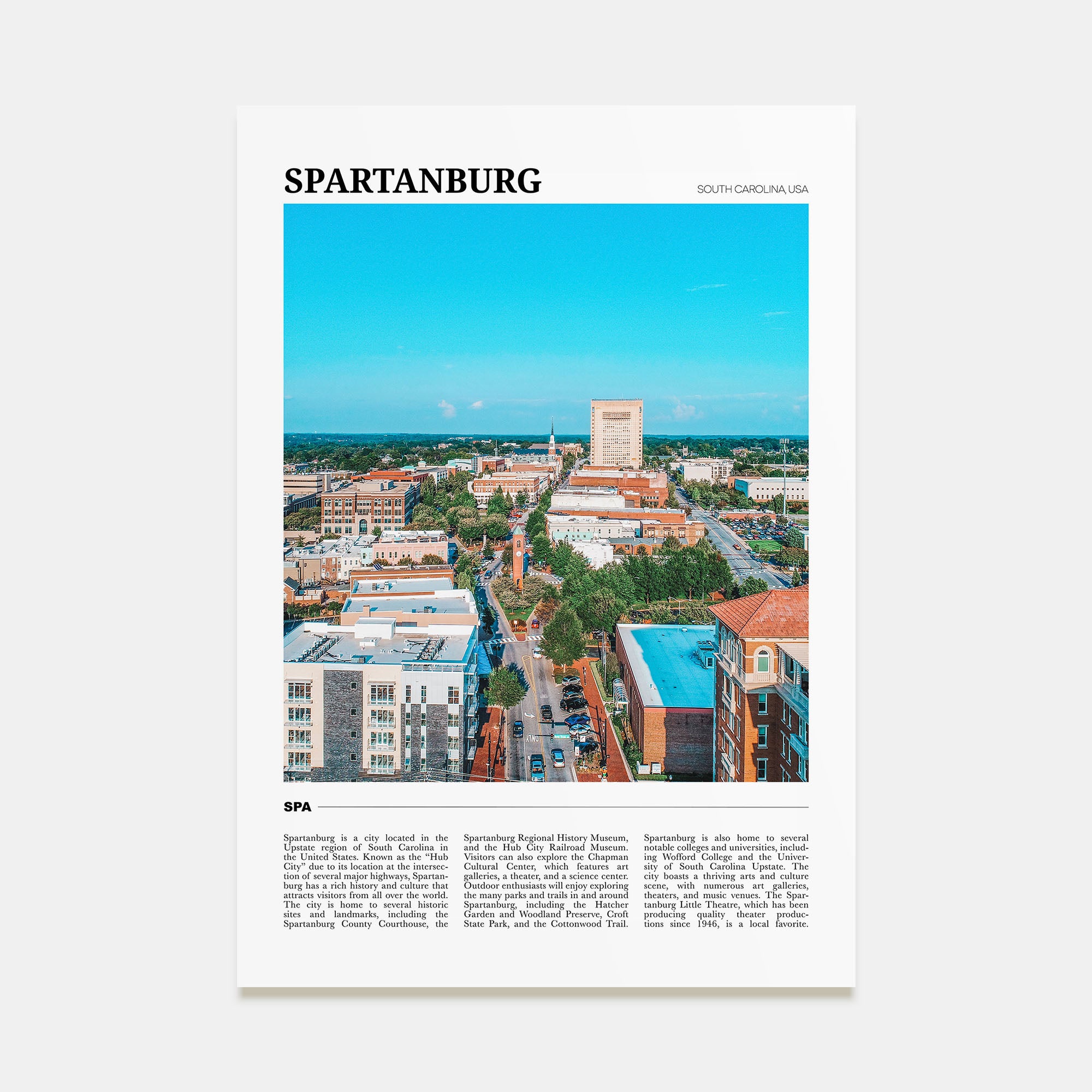 Spartanburg Travel Color Poster