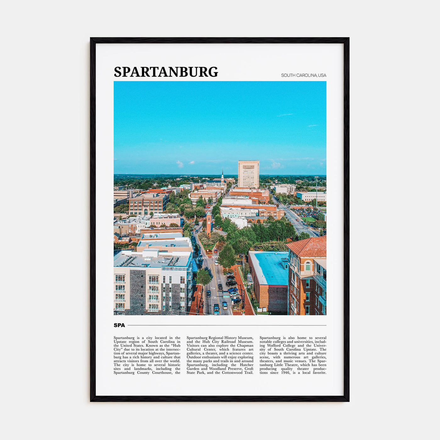Spartanburg Travel Color Poster