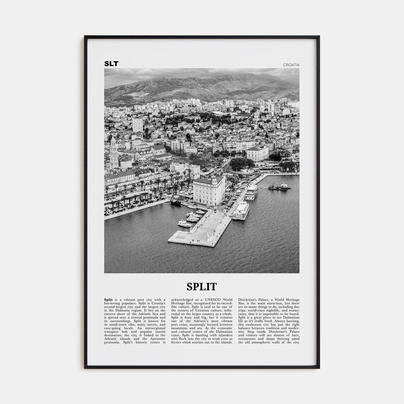 Split Travel B&W Poster
