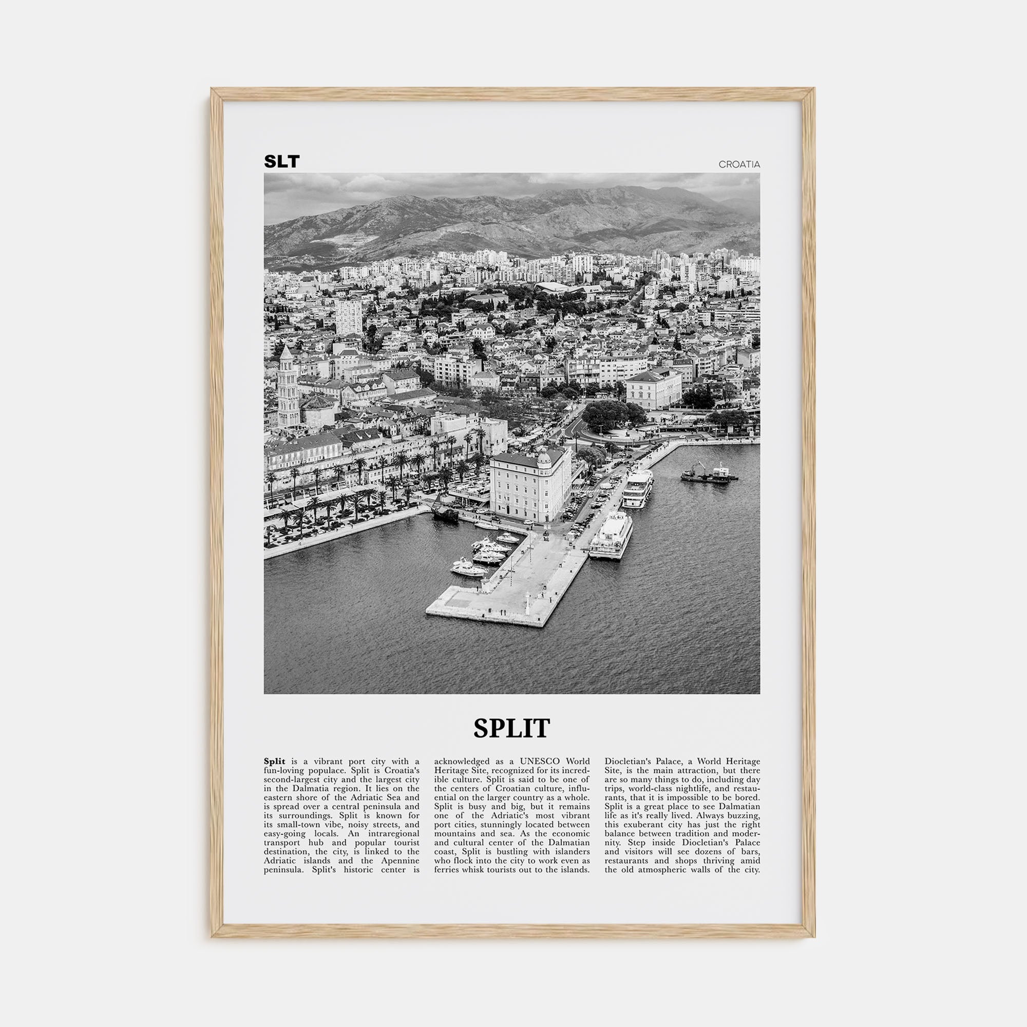 Split Travel B&W Poster