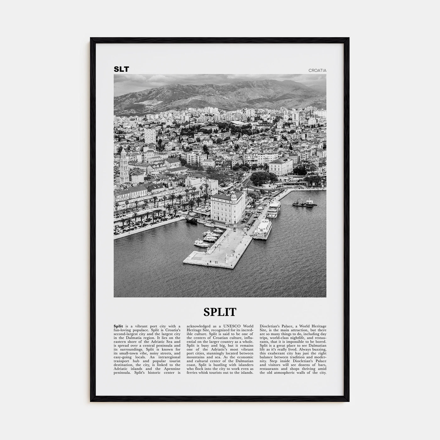 Split Travel B&W Poster