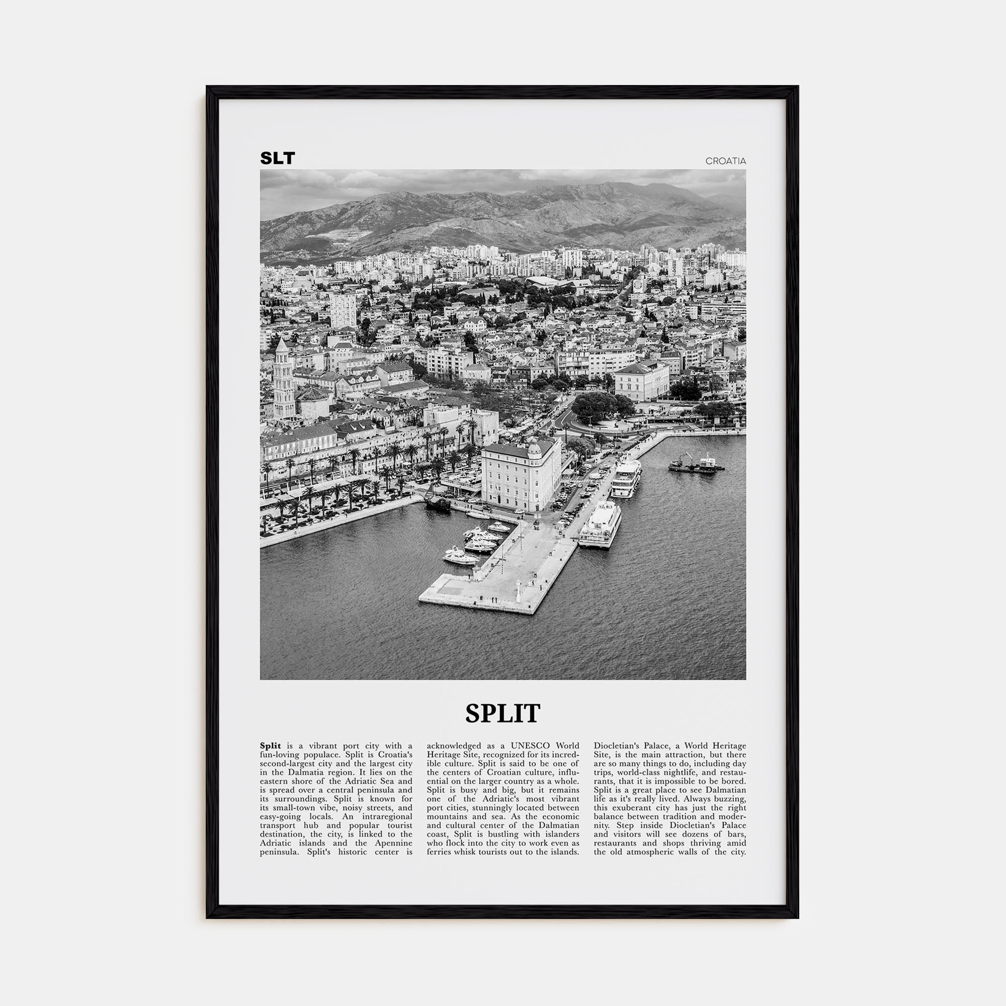 Split Travel B&W Poster