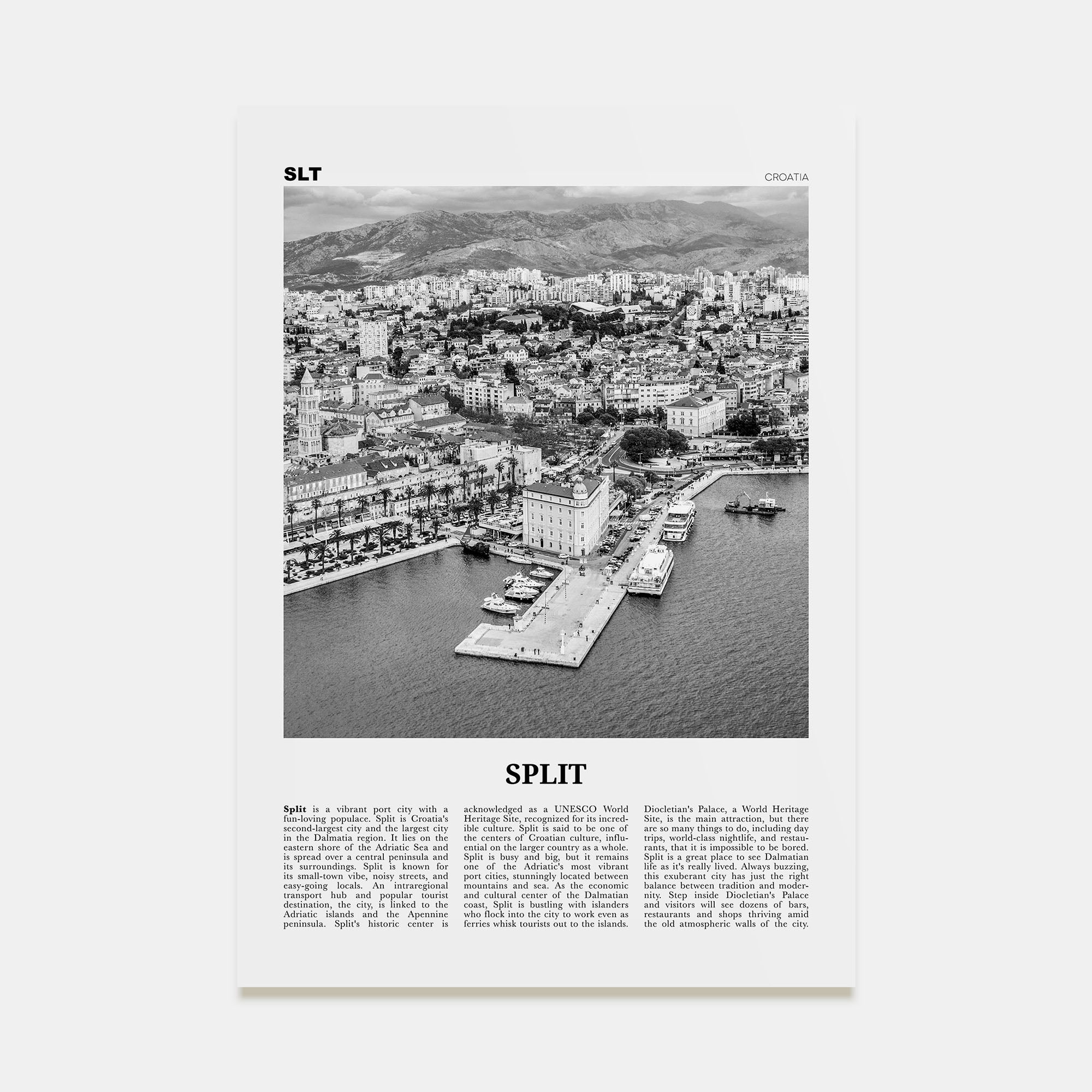 Split Travel B&W Poster
