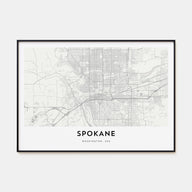 Spokane Map Landscape Poster