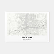 Spokane Map Landscape Poster