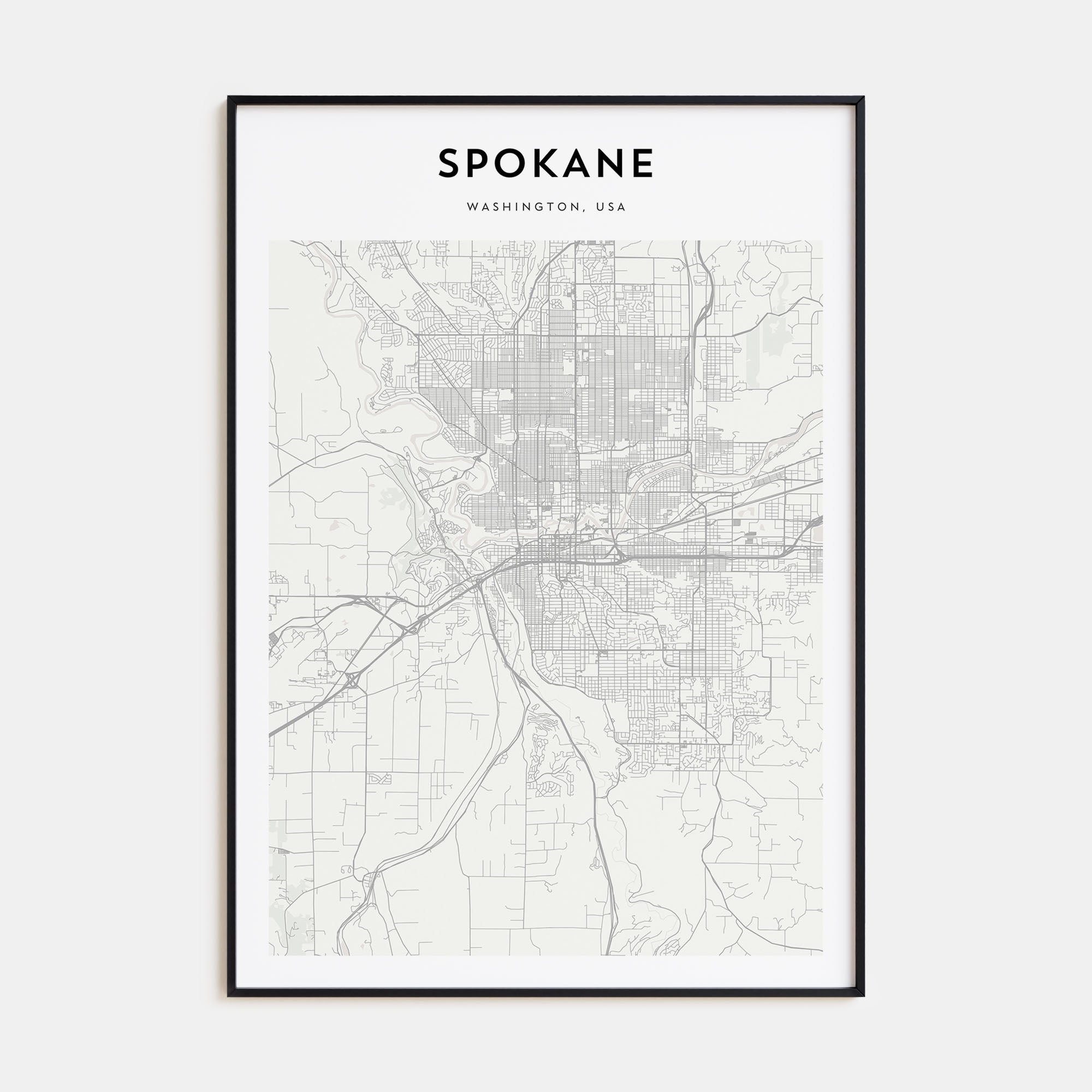 Spokane Map Portrait Poster