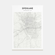 Spokane Map Portrait Poster