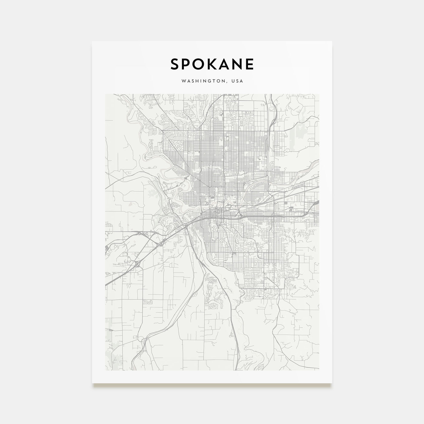 Spokane Map Portrait Poster