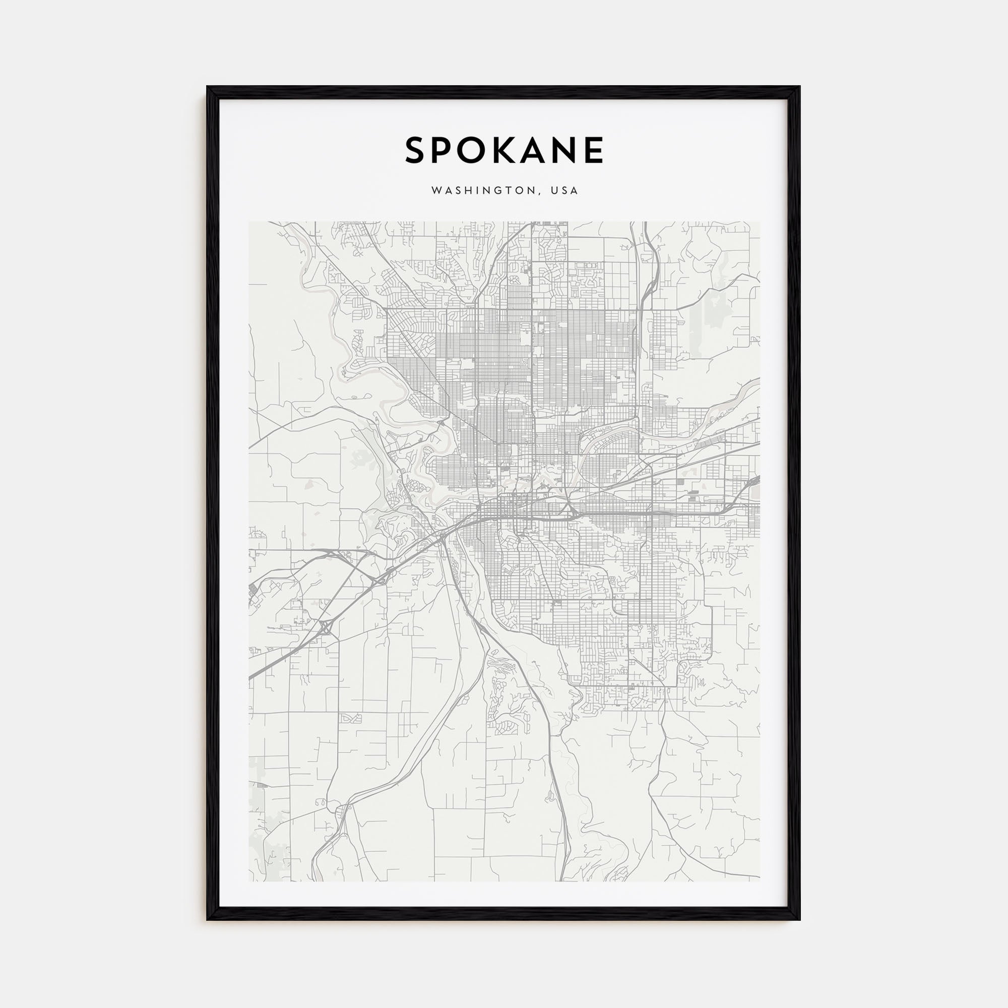 Spokane Map Portrait Poster