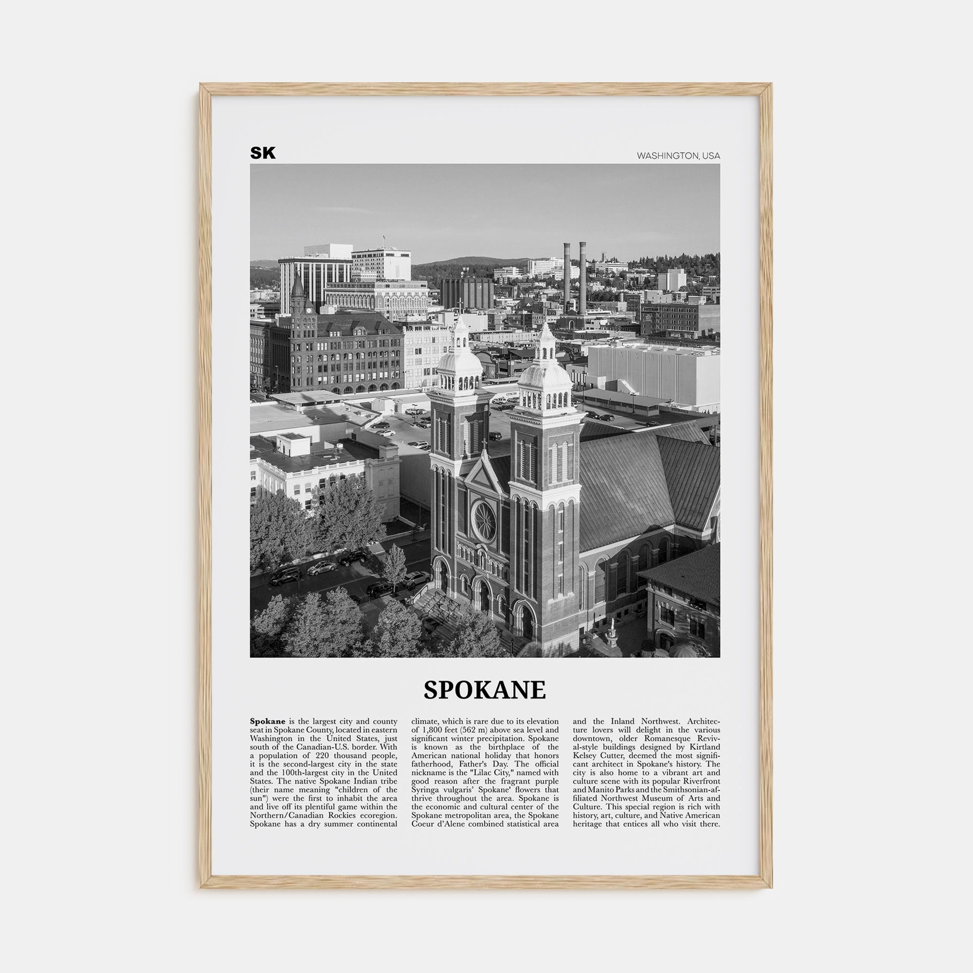 Spokane Travel B&W No 1 Poster