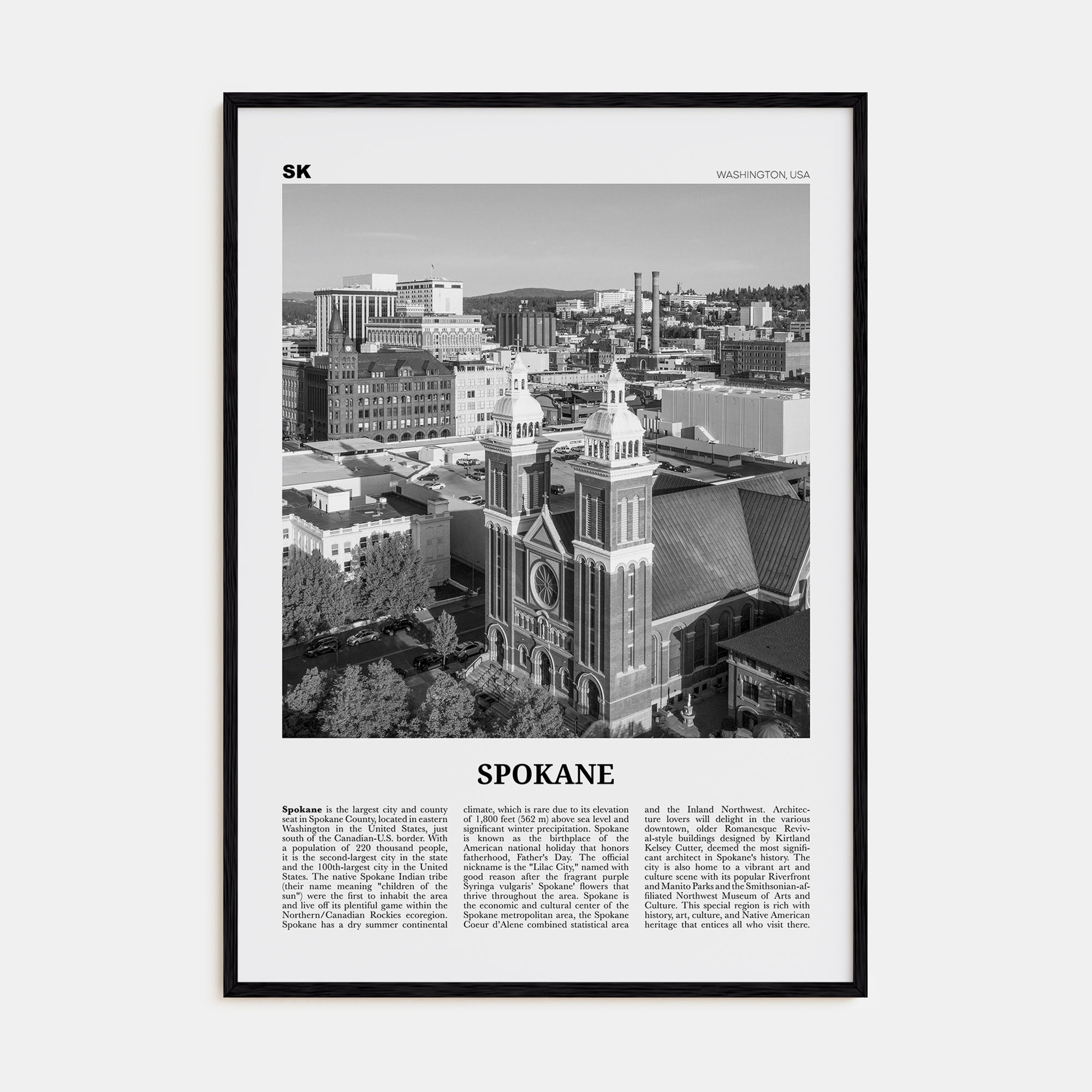 Spokane Travel B&W No 1 Poster