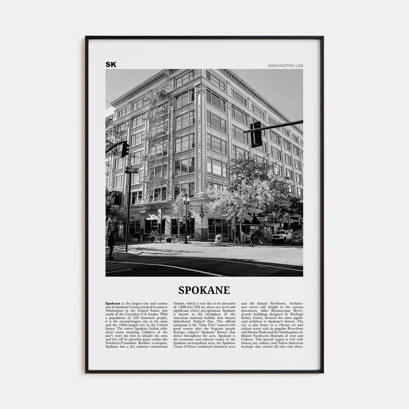 Spokane Travel B&W No 2 Poster
