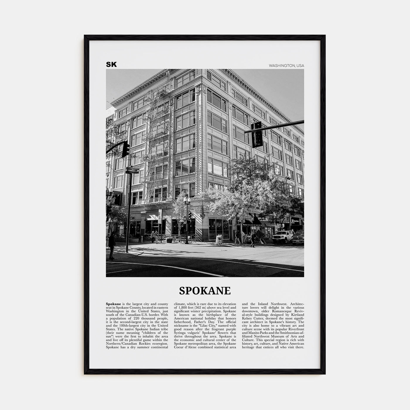 Spokane Travel B&W No 2 Poster