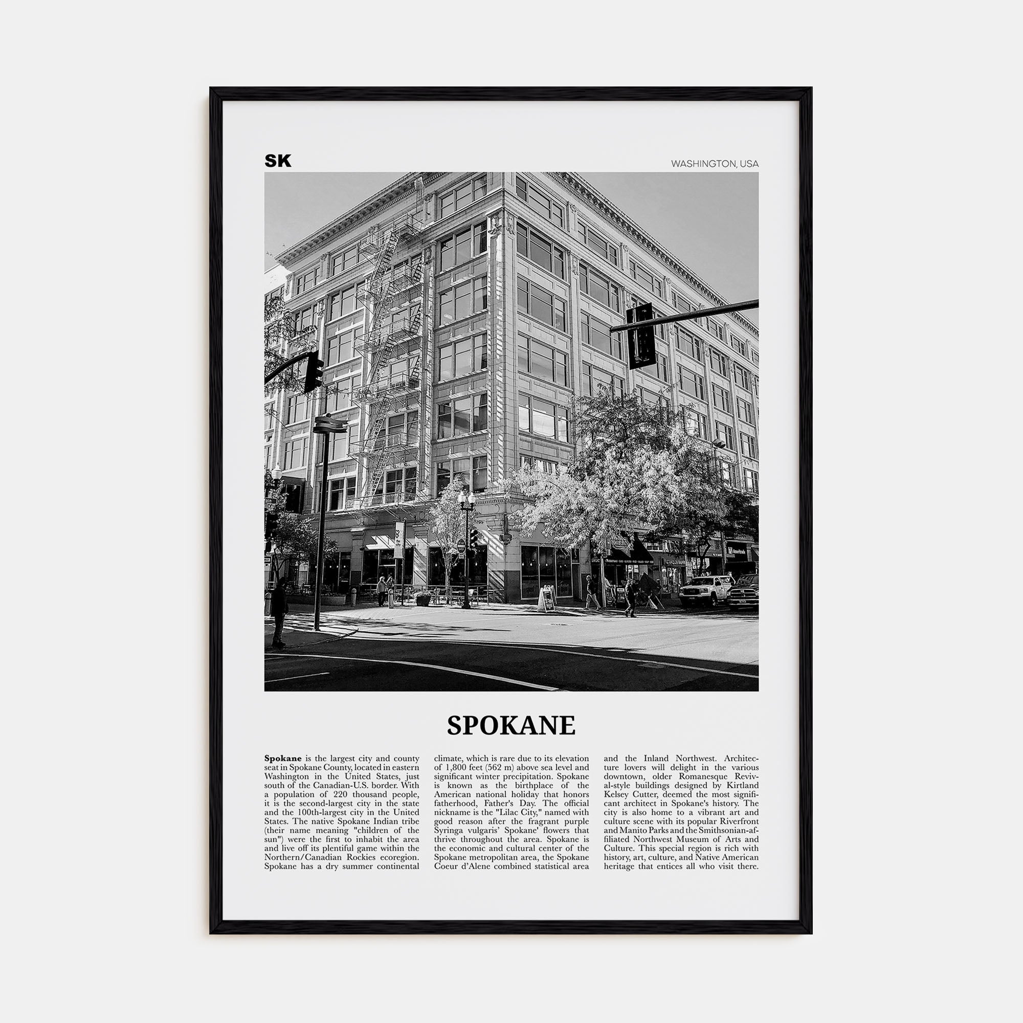 Spokane Travel B&W No 2 Poster