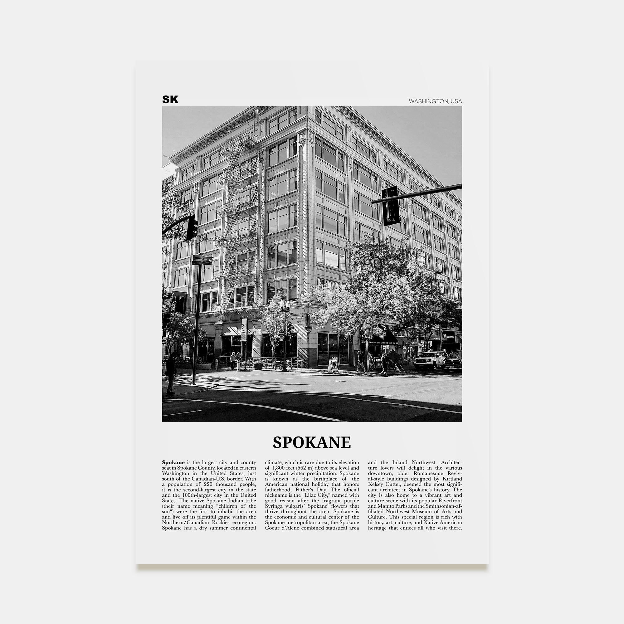 Spokane Travel B&W No 2 Poster
