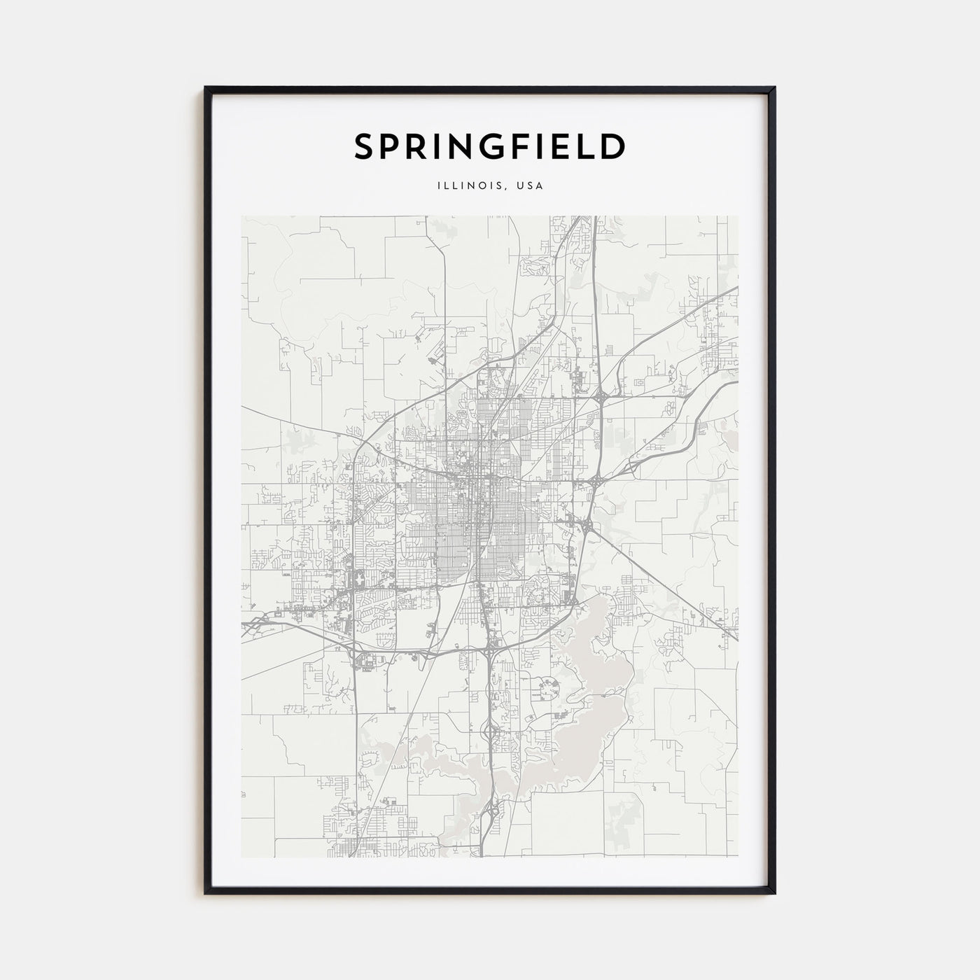 Springfield, Illinois Map Portrait Poster