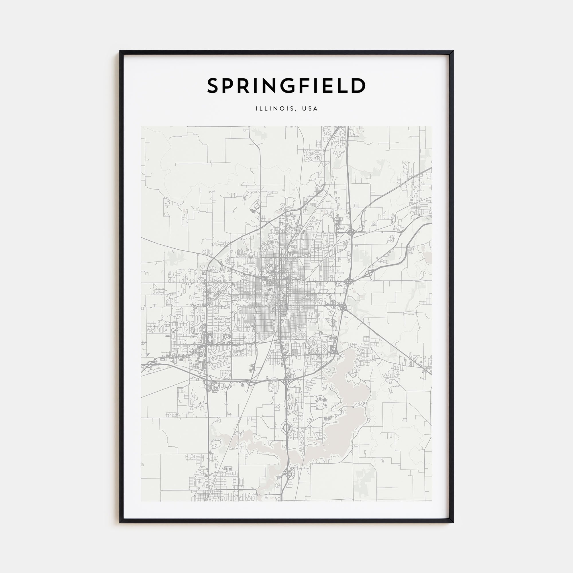 Springfield, Illinois Map Portrait Poster