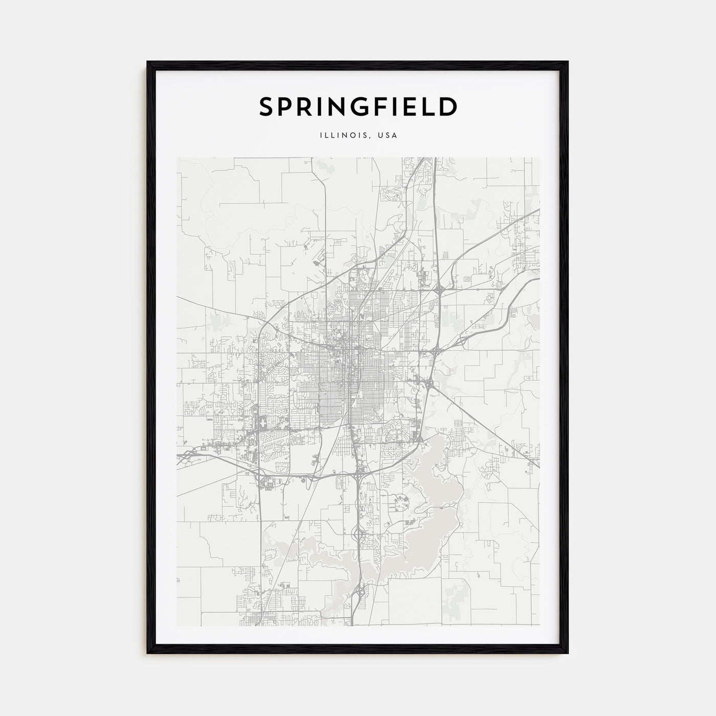 Springfield, Illinois Map Portrait Poster
