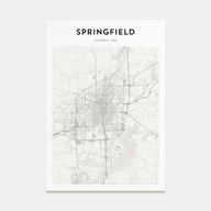 Springfield, Illinois Map Portrait Poster