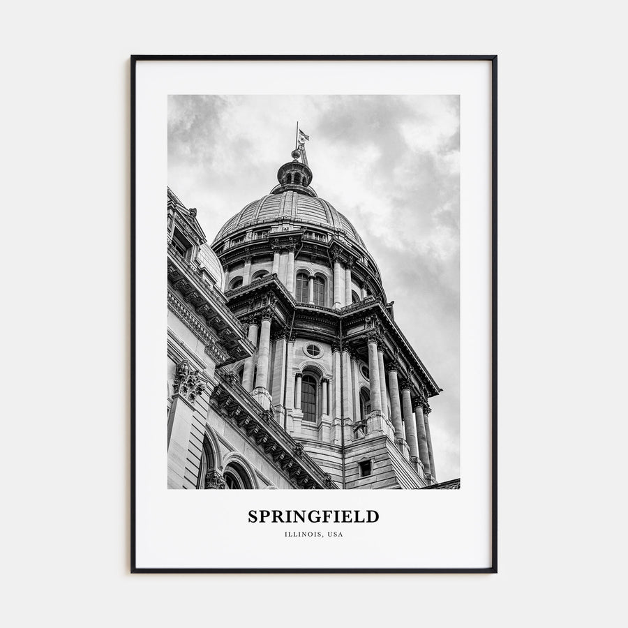 Springfield, Illinois Portrait B&W Poster
