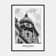 Springfield, Illinois Portrait B&W Poster