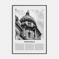 Springfield, Illinois Travel B&W Poster