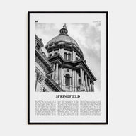 Springfield, Illinois Travel B&W Poster
