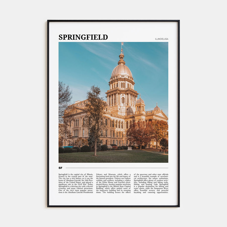 Springfield, Illinois Travel Color Poster