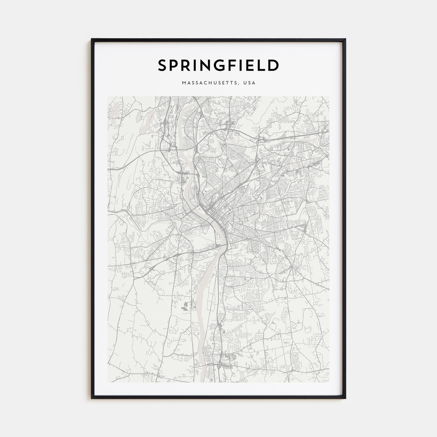 Springfield, Massachusetts Map Portrait Poster