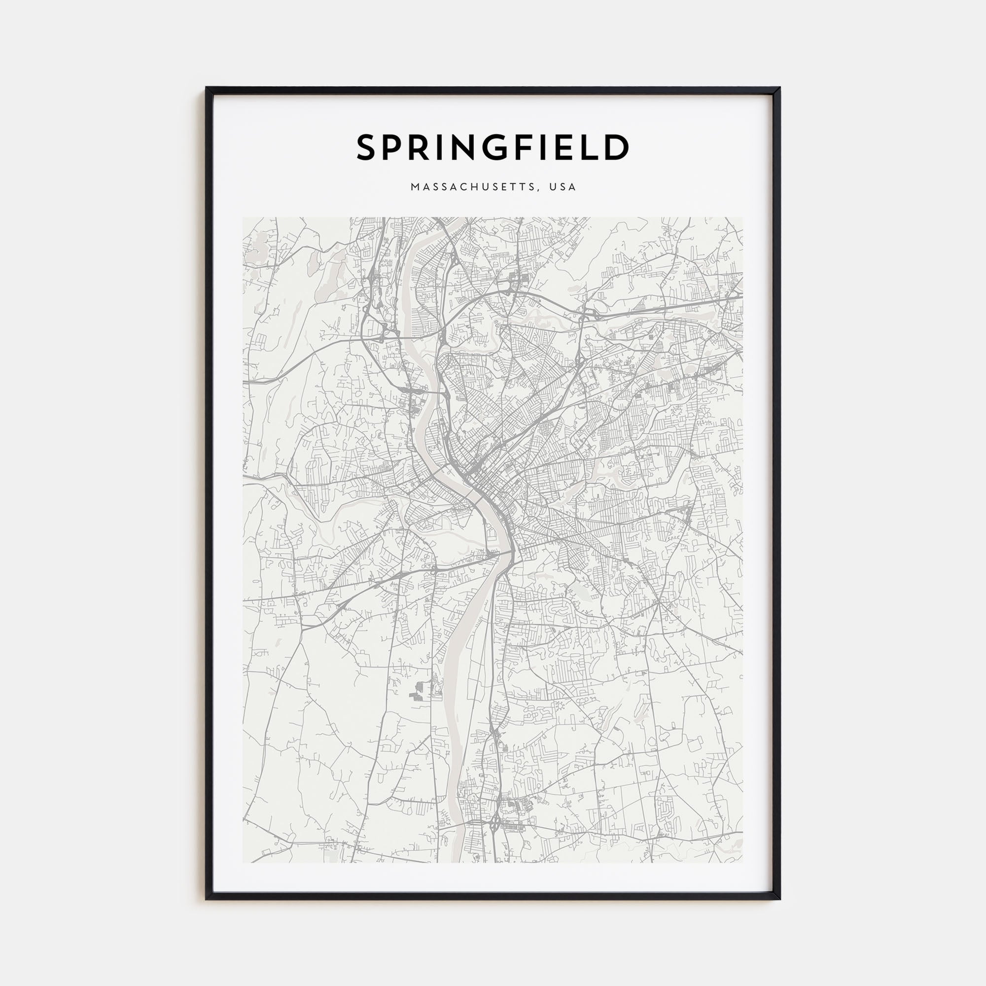 Springfield, Massachusetts Map Portrait Poster