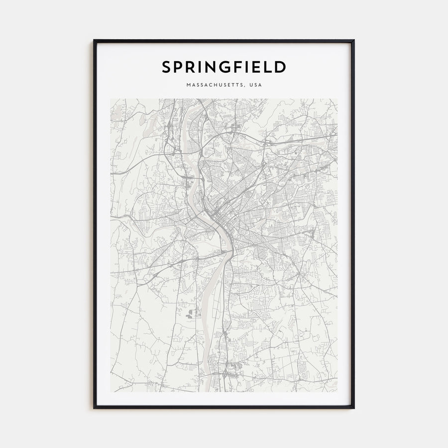 Springfield, Massachusetts Map Portrait Poster