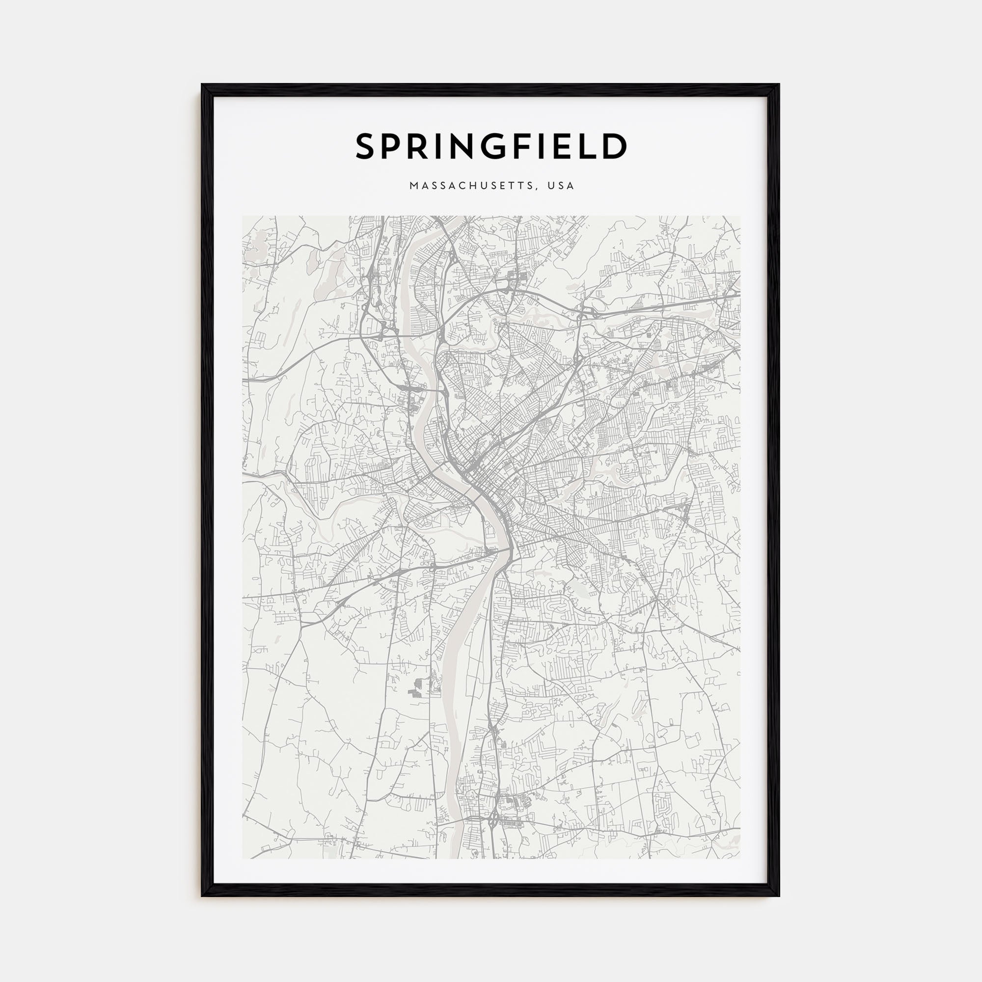 Springfield, Massachusetts Map Portrait Poster