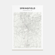 Springfield, Massachusetts Map Portrait Poster