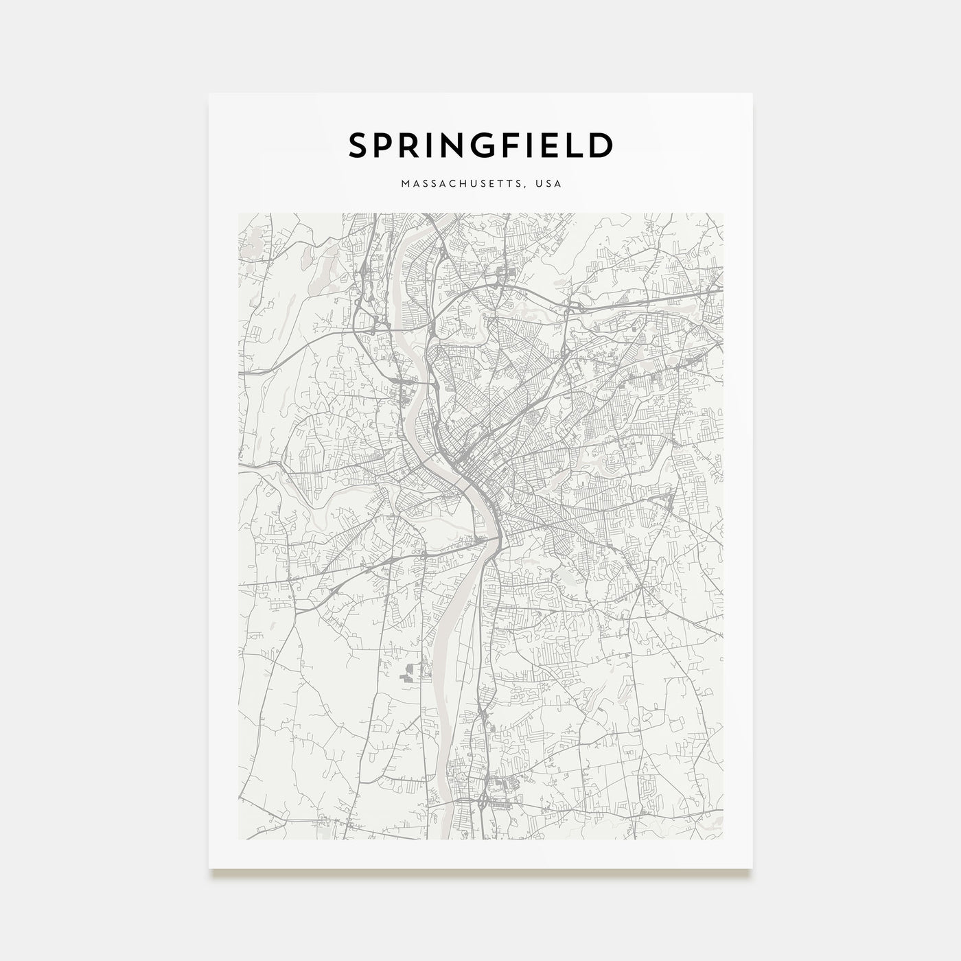 Springfield, Massachusetts Map Portrait Poster