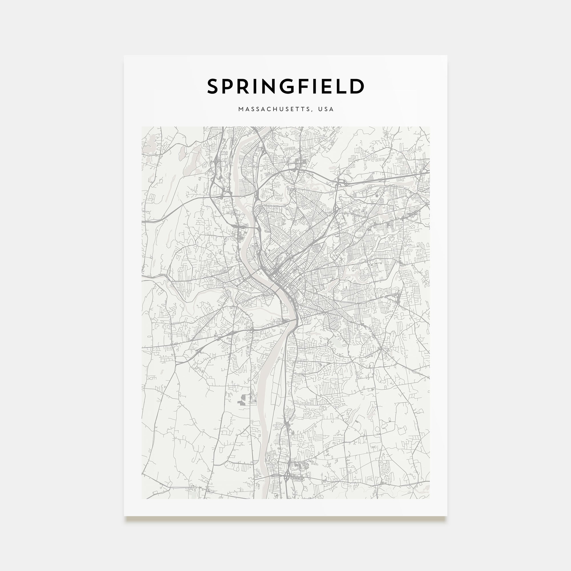 Springfield, Massachusetts Map Portrait Poster