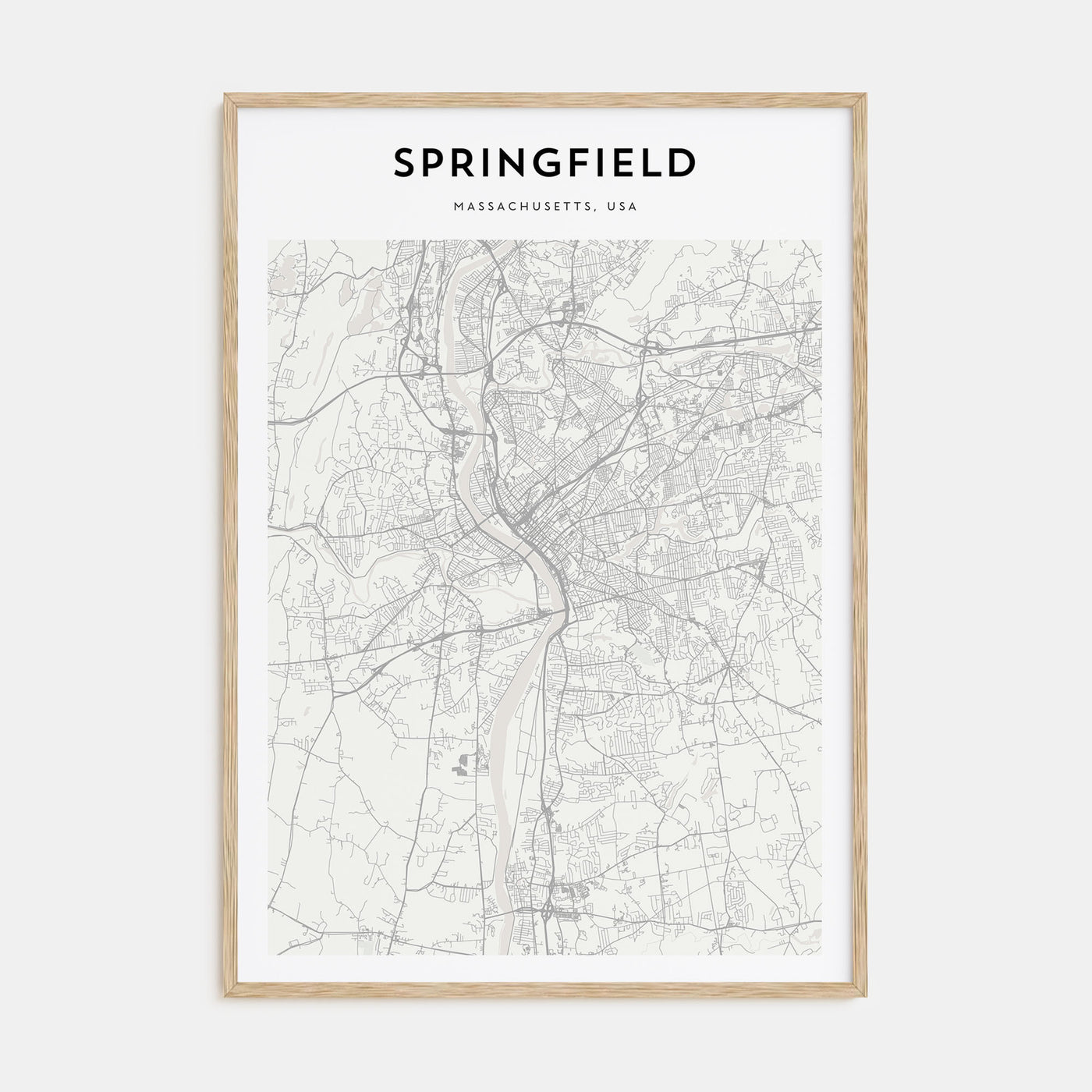 Springfield, Massachusetts Map Portrait Poster