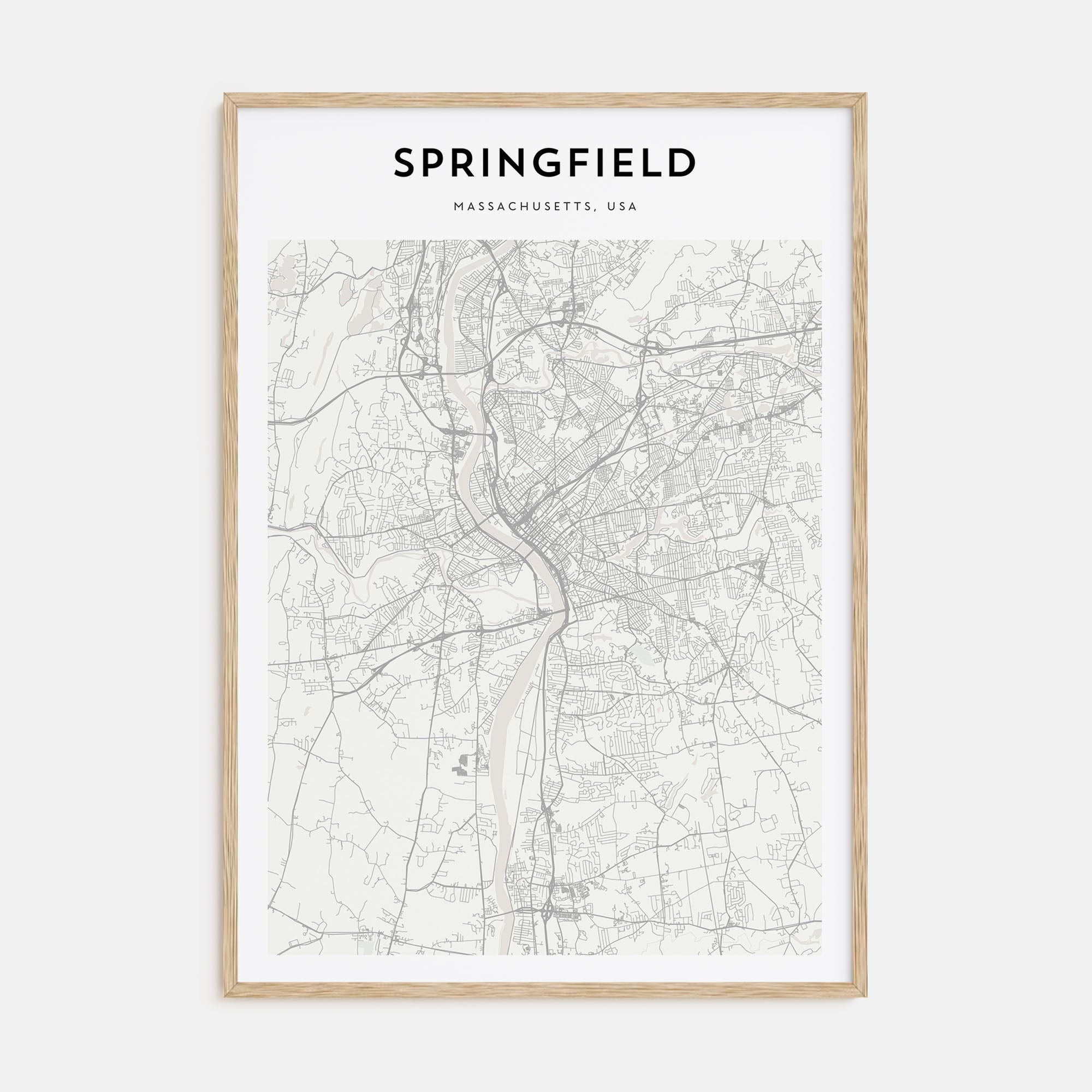 Springfield, Massachusetts Map Portrait Poster